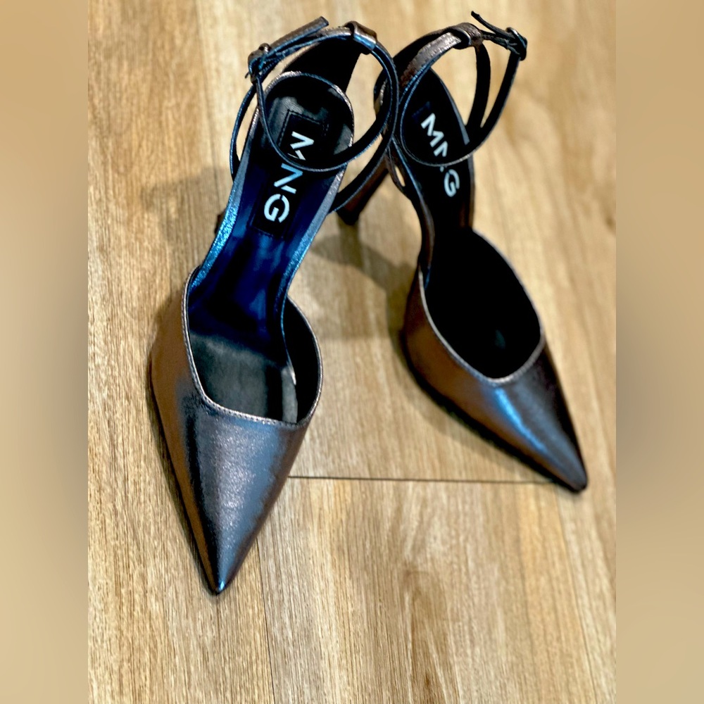Mango metallic heels